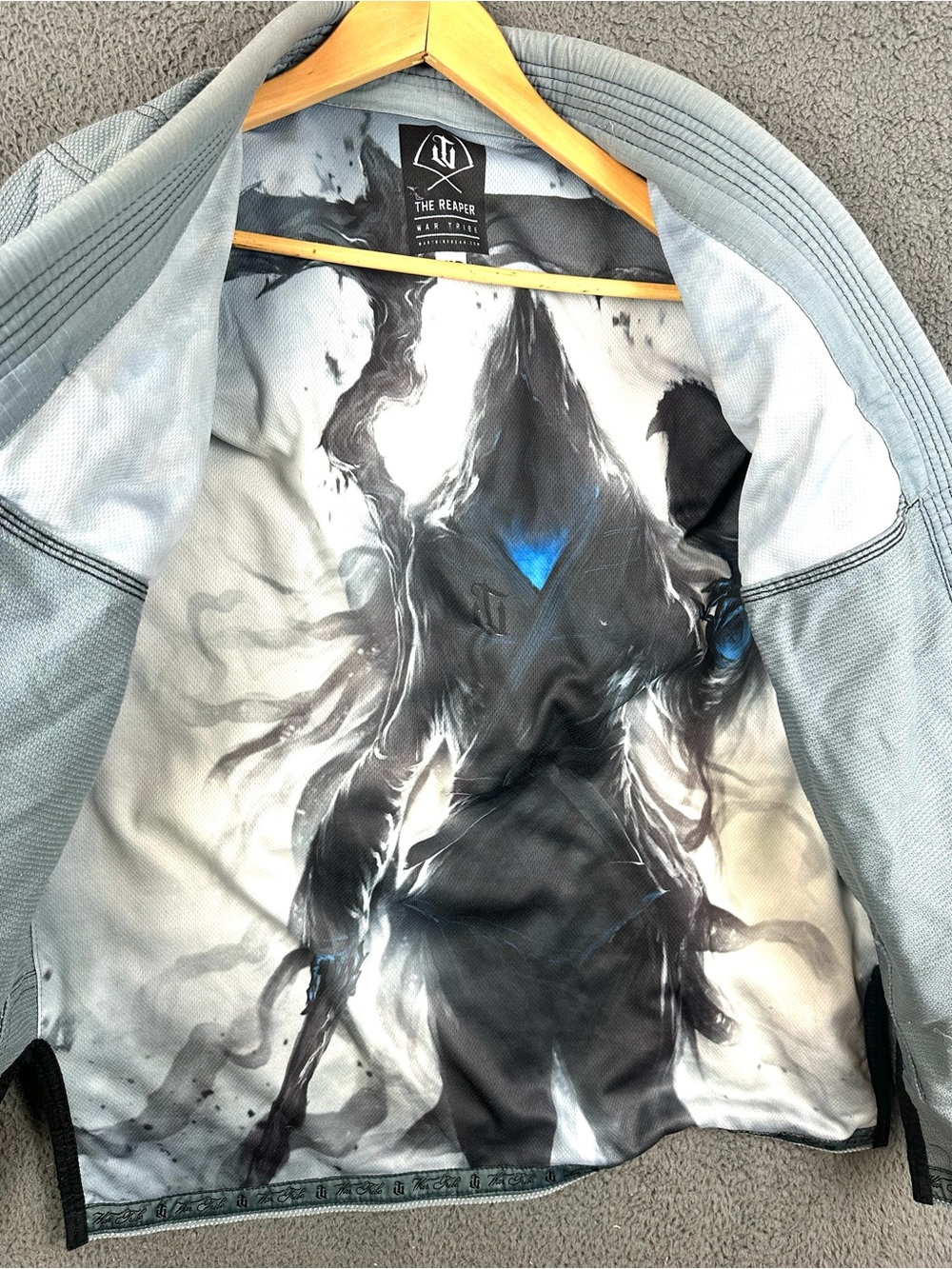 War Tribe The Reaper Jiu Jitsu Gi Jacket Grey W2 Women BJJ Kimono Top Honeycomb